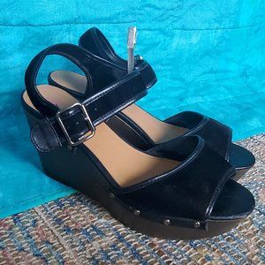 Velvet maryjane wedges size 11